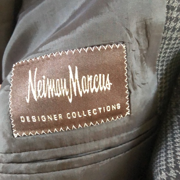 Men’s Sz 44R ARMANI COLLEZIONI Blazer Suit Jacket Checkered Pattern grey/black - Picture 5 of 7